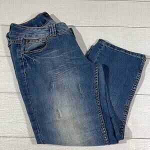 Paris Blues Jean Lightly Distressed Capris Size 7